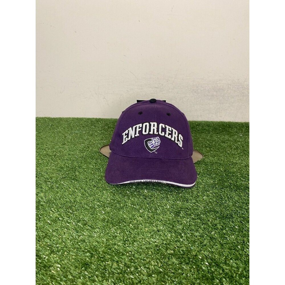 Vintage Chicago Enforcers hat cap strap back purple black XFL Drew Pearson new